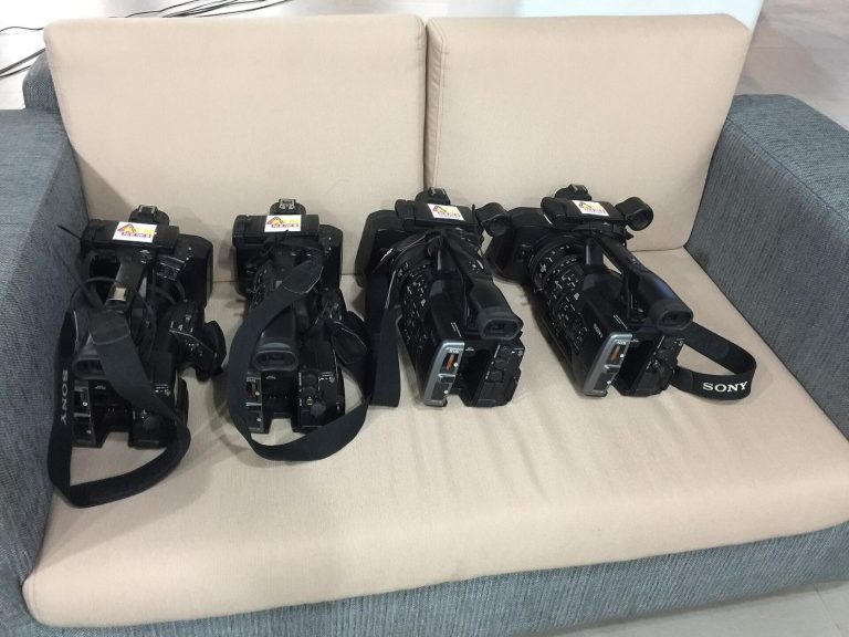 Bloggers Are Building Businesses Far Beyond the Blog Professional video cameras lined up ready for a creator shoot